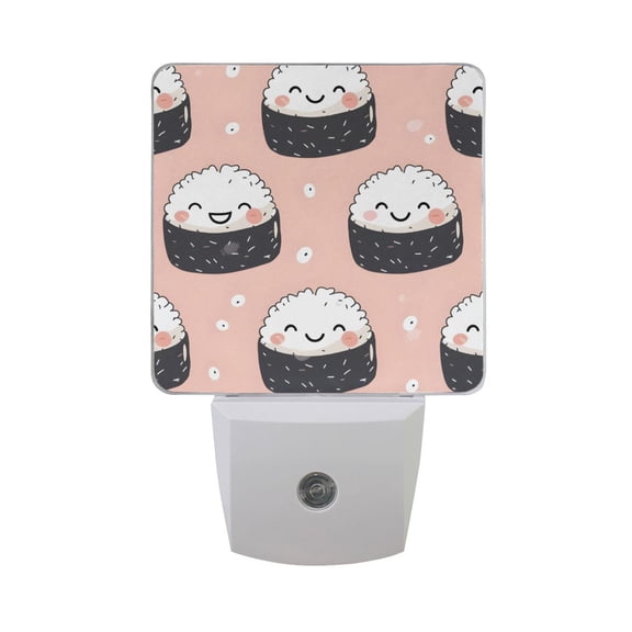 Rice and Vegetable Roll Cartoon Cute LED Night Light with Smart Sensor Plug Into Wall Dusk to Dawn 2 packs