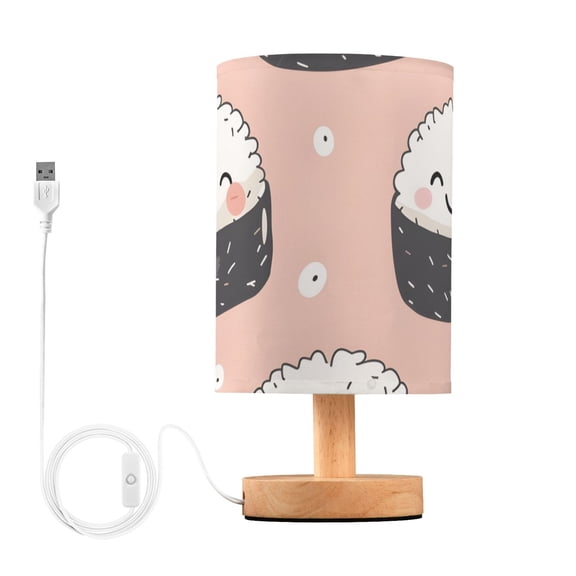 Rice and Vegetable Roll Cartoon Cute Table Lamp with USB Port LED Warm Light Lamp Night Light Home Decor