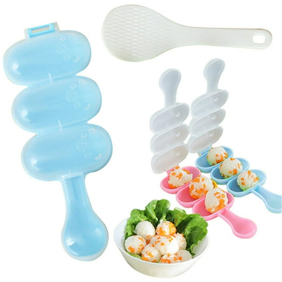 Rice and Vegetable Roll Machine Non Stick 3-Cavity Shaking Tool Sushi Maker for Homemade Rice Balls Easy DIY Rice and Vegetable Rolls