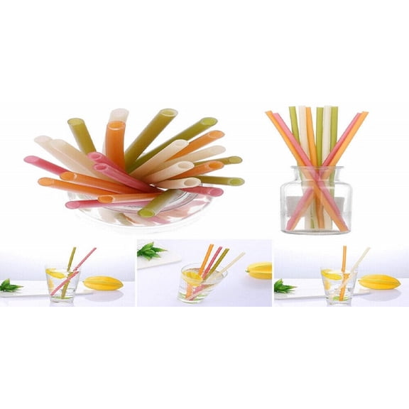 Rice straws planet-friendly, ocean-safe, guilt-free drinking - 100 straws with random color