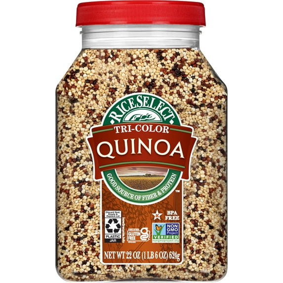 RiceSelect Gluten Free Tricolor Quinoa, 22 oz Jar