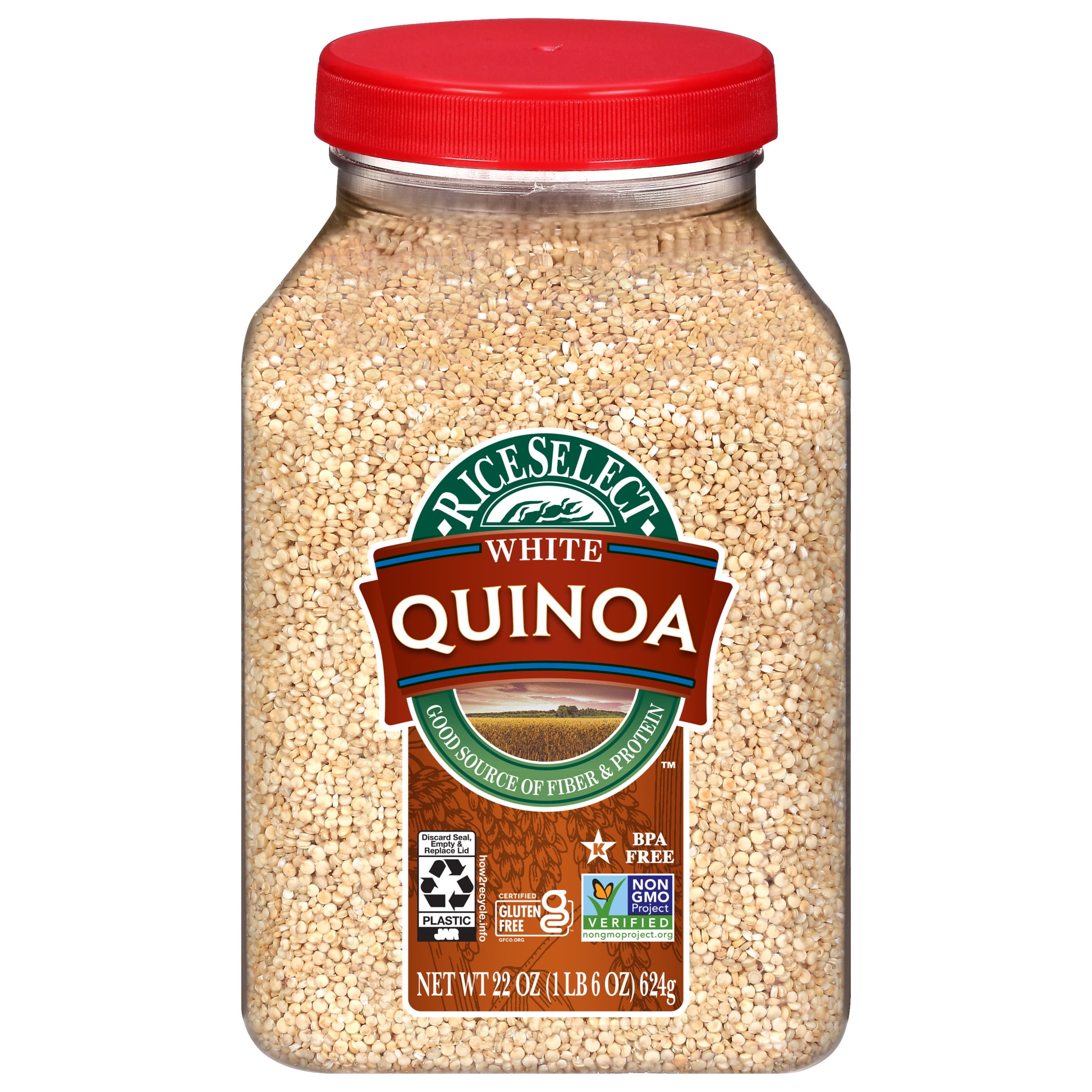 RiceSelect Gluten Free White Quinoa, 22 oz Jar