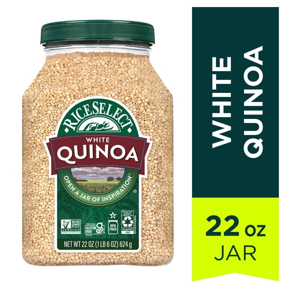 RiceSelect White Quinoa, Gluten Free, Non-GMO, 22 oz Jar
