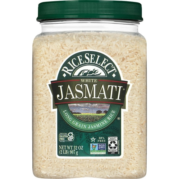 RiceSelect Jasmati Rice, American-Style Jasmine Rice, 2 lb Jar