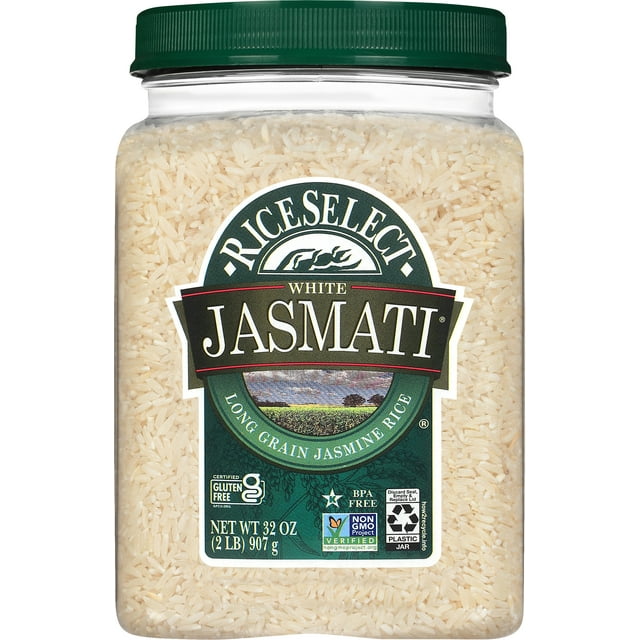 RiceSelect Jasmati Rice, American-Style Jasmine Rice, 2 lb Jar