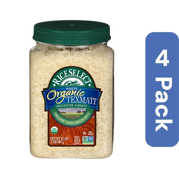 RiceSelect Organic White Rice Jar 32 oz (Pack Of 4)