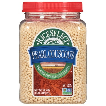 RiceSelect Pearl Couscous, Toasted Israeli-Style Pasta, Non-GMO Verified, 24.5 oz Jar