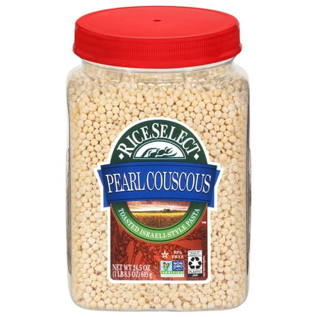 RiceSelect Pearl Couscous, Toasted Israeli-Style Pasta, Non-GMO Verified, 24.5 oz Jar