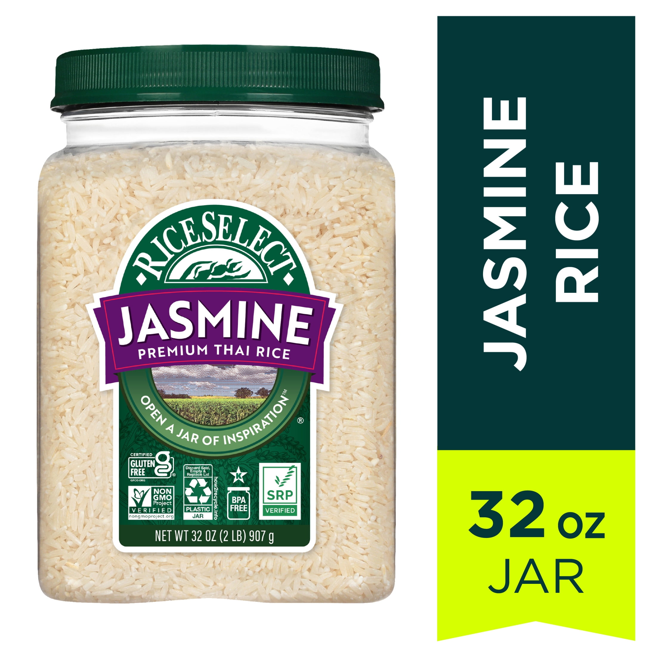 RiceSelect Premium Thai Jasmine Rice, Gluten-Free, Non-GMO, 32 oz