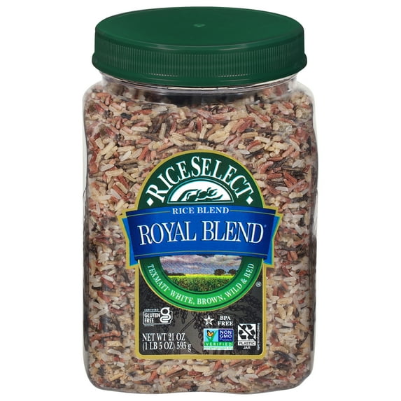RiceSelect Royal Blend Rice, Texmati Rice Blend, 21 oz Jar