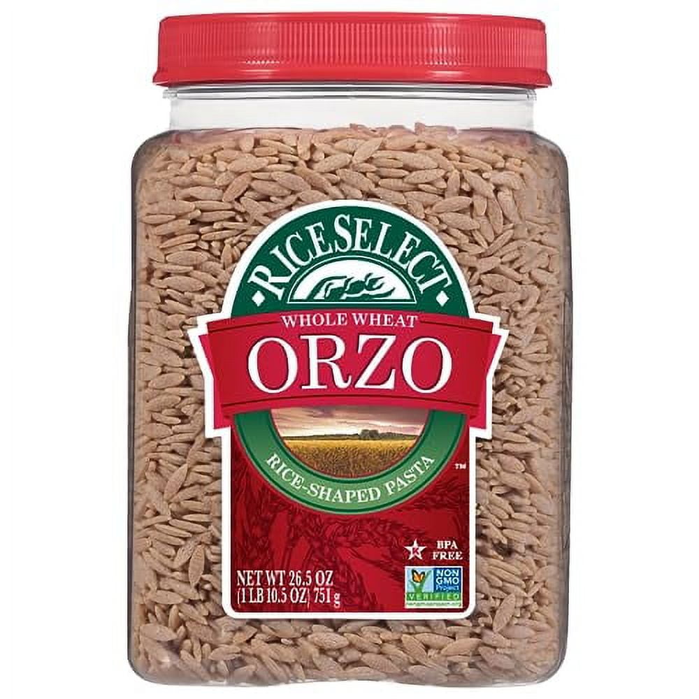 RiceSelect Whole Wheat Orzo RiceShaped Pasta, NonGMO, Vegan, 1.66 Pound (Pack of 1)