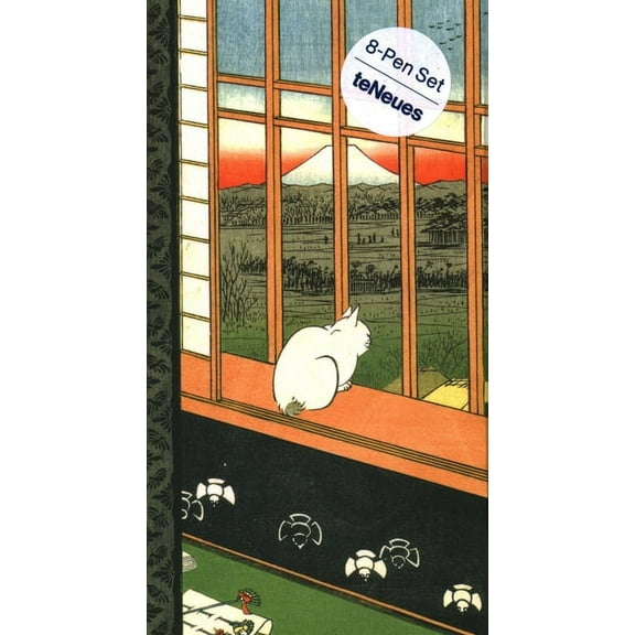 Ricefields and Torinomachi Festival- Hiroshige 8-Pen Set: Set of 8 Ball Point Pens in a Slim Case