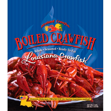 Riceland Crawfish Whole Cooked "Boiled" Crawfish, Frozen, 3lb. Contains Shellfish