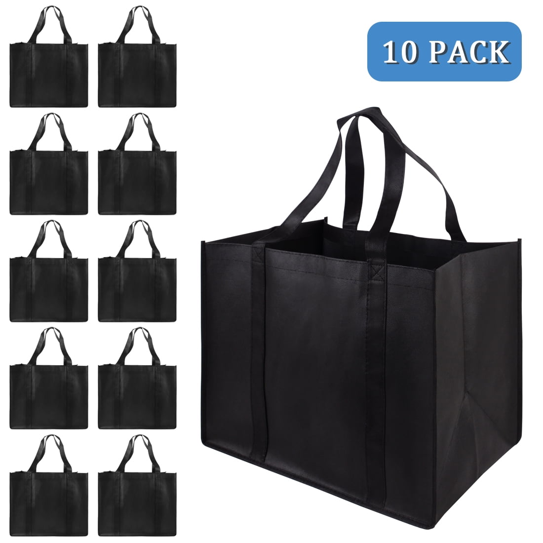 2-Pack XL Reusable Grocery Shopping Bag, Heavy Duty Tote with Reinforc