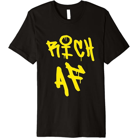 Rich AF Hip Hop Design w Graffiti style Handwriting Premium T-Shirt