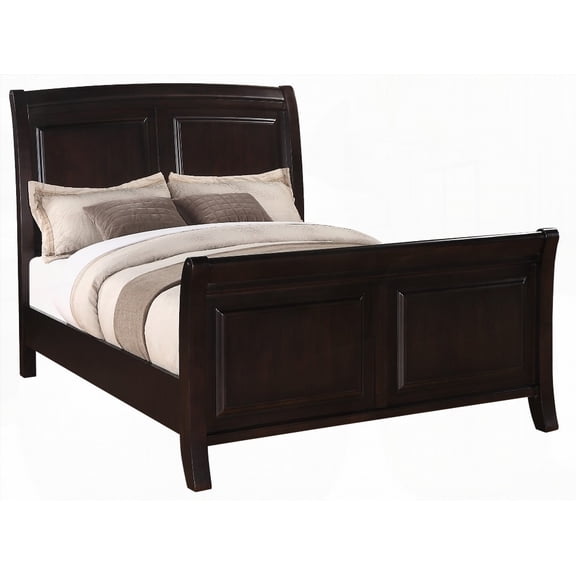 Rich Cappuccino Transitional King Bed Offering Spacious Sleeping and Lasting Durability