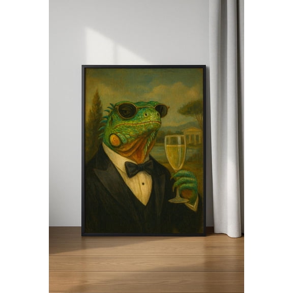 Rich Chameleon Poster, Poster, , Chameleon Wall Art, Trendy Poster, Rich Chameleon Poster, Animal Art, Unframed Poster Size 24x36