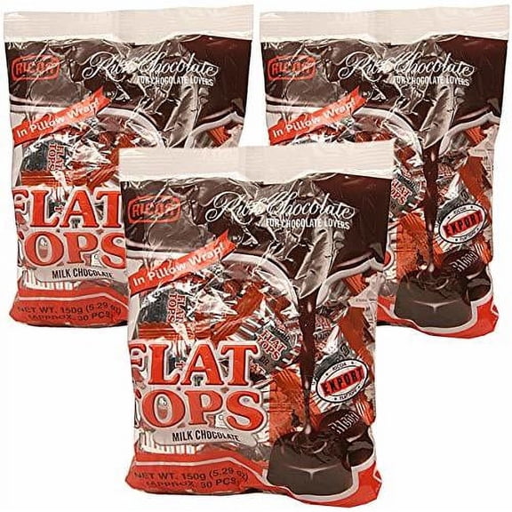 Rich Chocolate Flat Tops Hard Candy (Pack Of 3) Imported From The Philippines 5.29 Oz (Each)