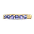 thumbnail image 1 of Rich Feel Eternity 0.12 Cts Tanzanite 925 Sterling Silver Gold Vermeil Stacking Women Valentines Day Gifts Ring, 1 of 3