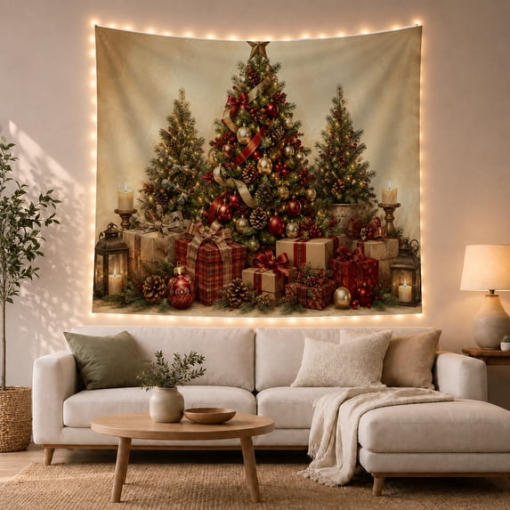 Rich Festive Still With Life Arranged Symmetrically, Mystical Fantasy for Space Lovers, Galaxy Room Decor, Christmas Gift, Tapestry Wall Hanging for Bedroom and Dorm