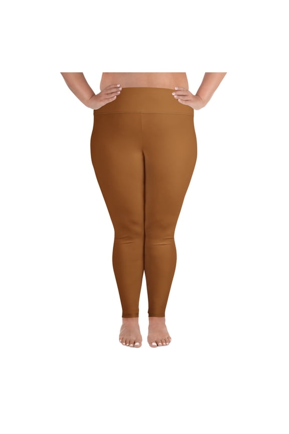 Rich Gold, Brown Plus Size Leggings, Brown Leggings for Plus Size, Big Size Brown Leggings, Brown Leggings for Big Women