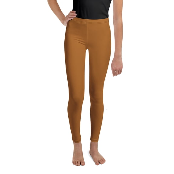 Rich Gold Kids Leggings, Brown Kids Leggings