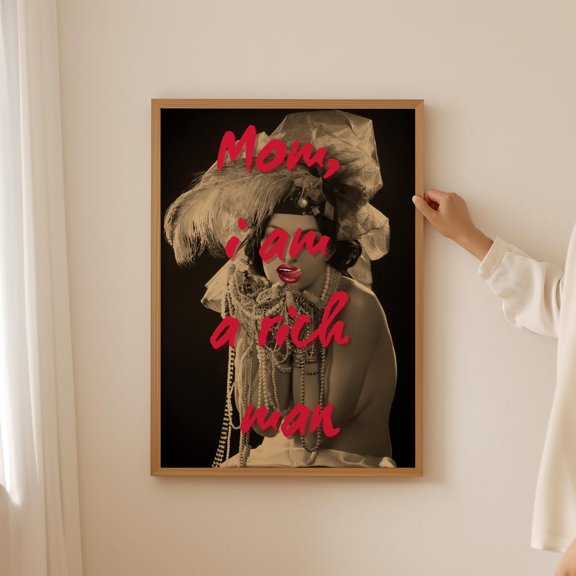 Rich Man Feminist Altered Wall Art Kitchen Home Decor Unframed Paper Print