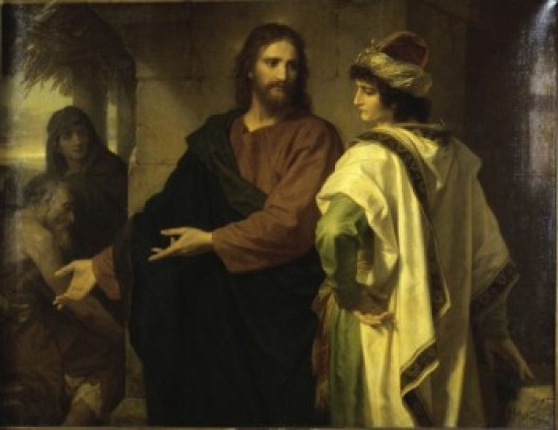 Rich Man who Went away Sorrowful Heinrich Hoffmann (1824-1911 German) Canvas Art - Heinrich Hoffmann (24 x 36)