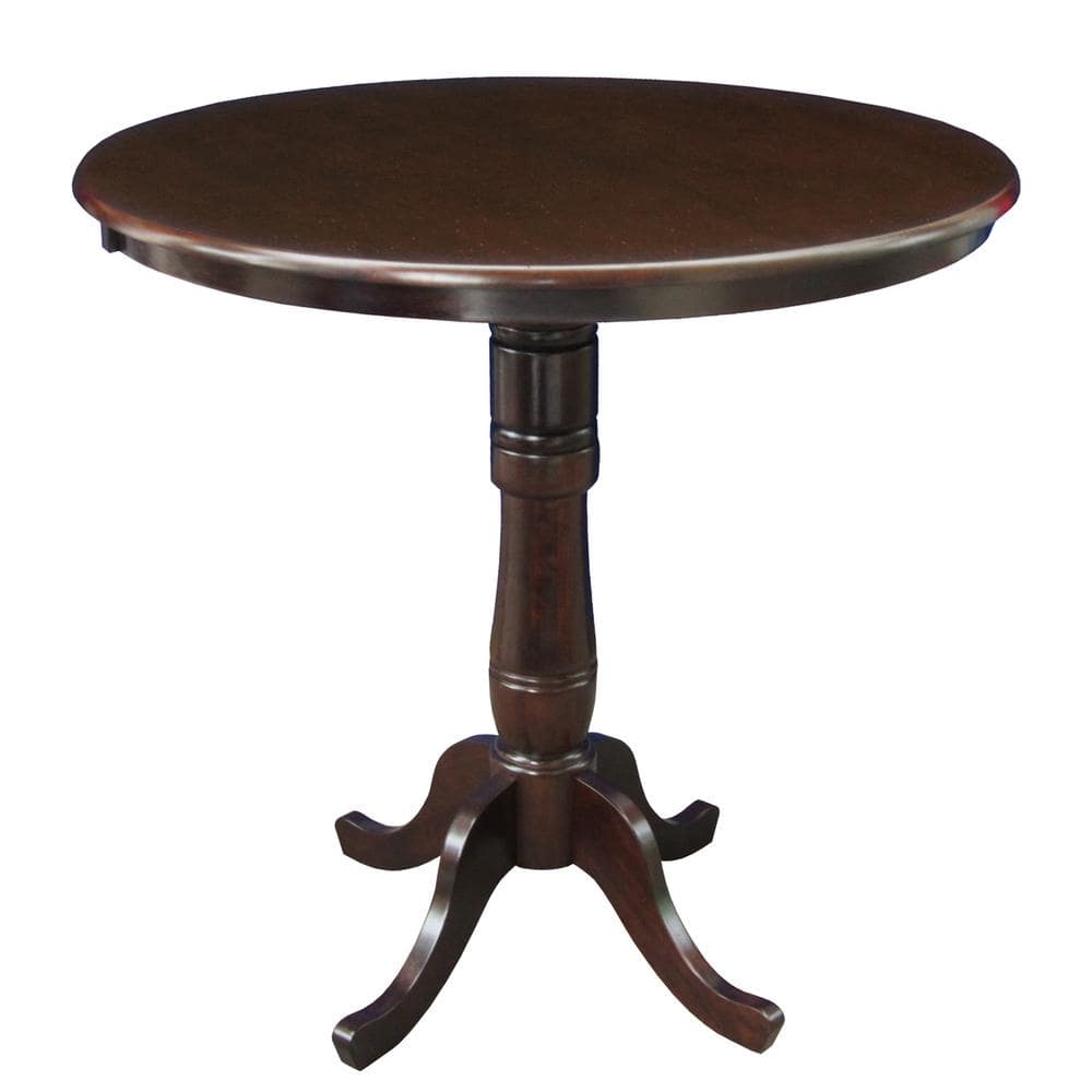 Rich Mocha Solid Wood 36 in Pub/Bar Table