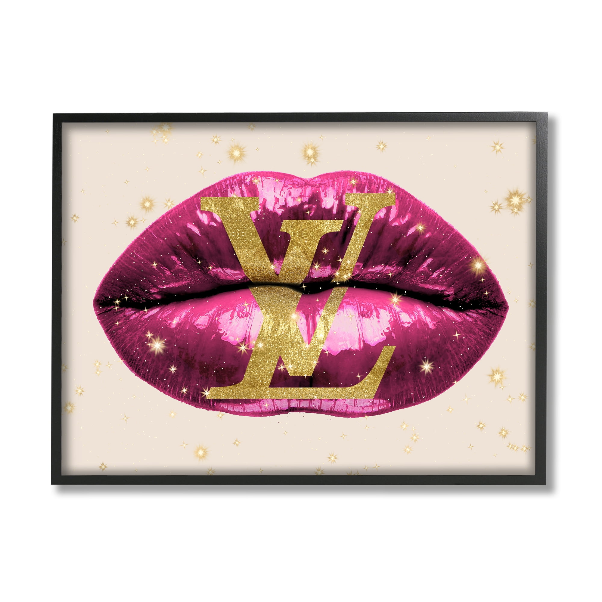 Rich Pink Lipstick Makeup Designer Glam Pattern Beauty & Fashion Graphic Art Framed Art Print Wall Art