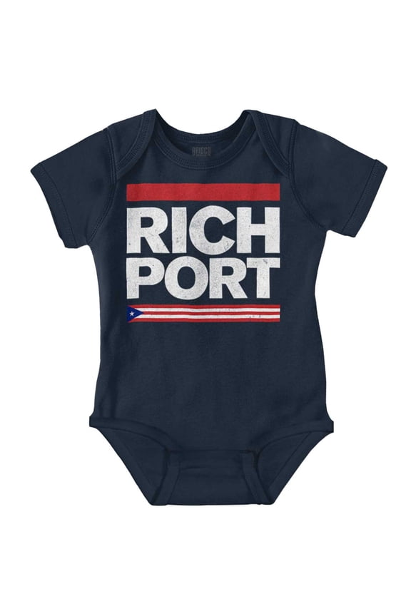 Rich Port Puerto Rican Flag PR Pride Romper Boys or Girls Infant Baby Brisco Brands 12M