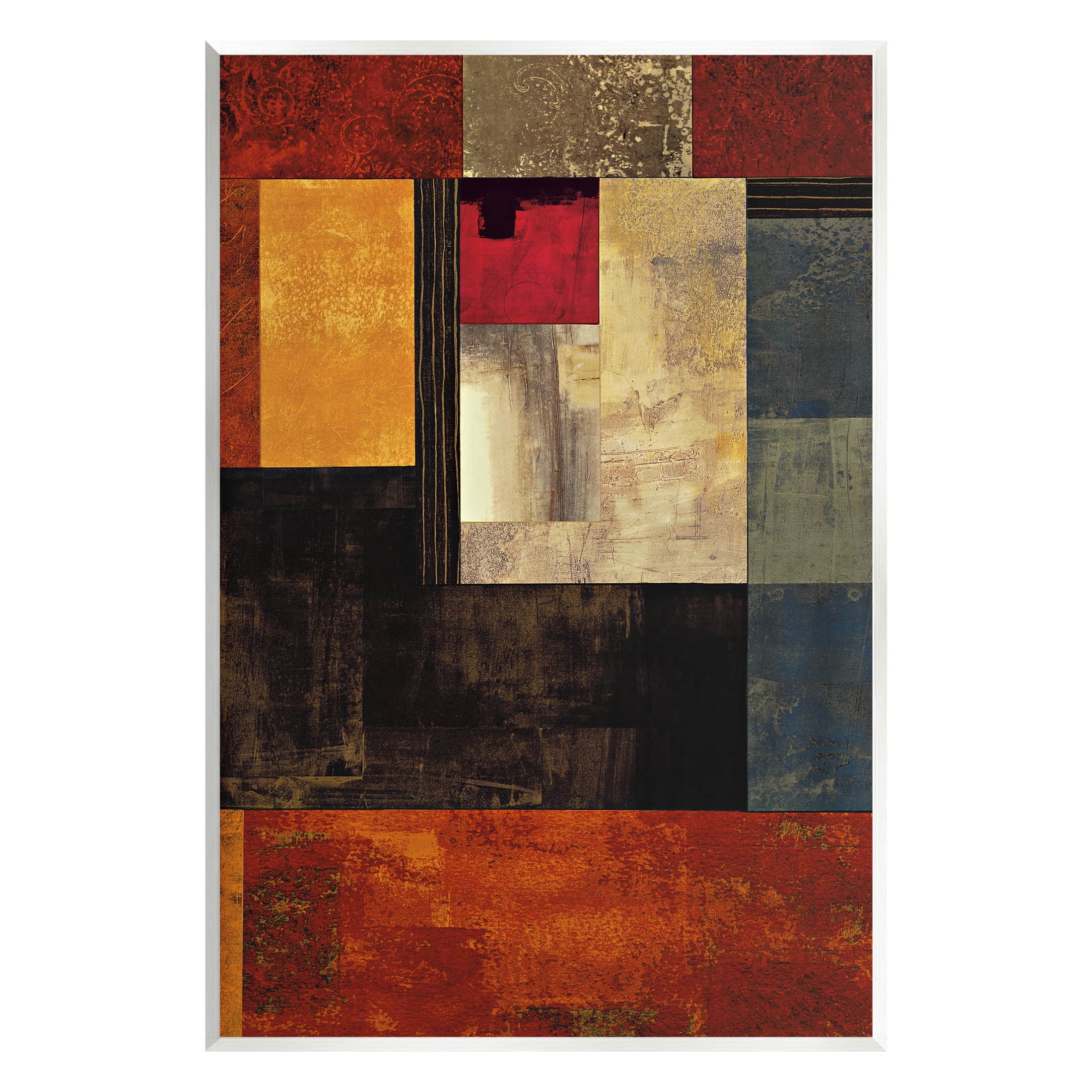 Rich Red Geometric Squares Abstract Graphic Art Unframed Art Print Wall Art