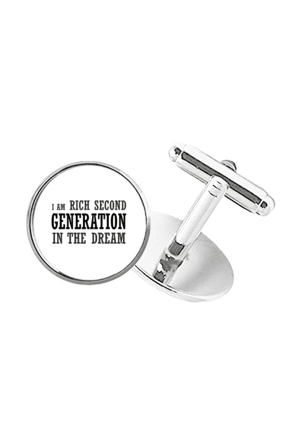 Rich Second Generation Round Button Cuff Clip Stud Cufflinks