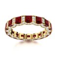thumbnail image 1 of Rich feel Ring! 0.75 Ctw Square Cut Garnet Women Wedding Band 925 Sterling Silver Gold Vermeil, 1 of 2