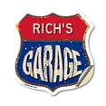 thumbnail image 1 of Rich's Garage 12 inch X 12 inch Shield Shaped Heavy Duty 3.2 mil Vinyl Decal Weather Resistant, UV Protected To last, Gift for Dads and Uncles Classic Americana Crafted in the USA, 1 of 6