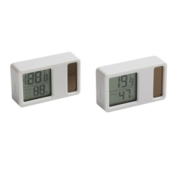 RichLink 1Pc Solar Thermometer Hygrometer Portable Temperature Detection Electronic Meter Solar-Powered indoor Humidity Temperature Meter,5*3Cm