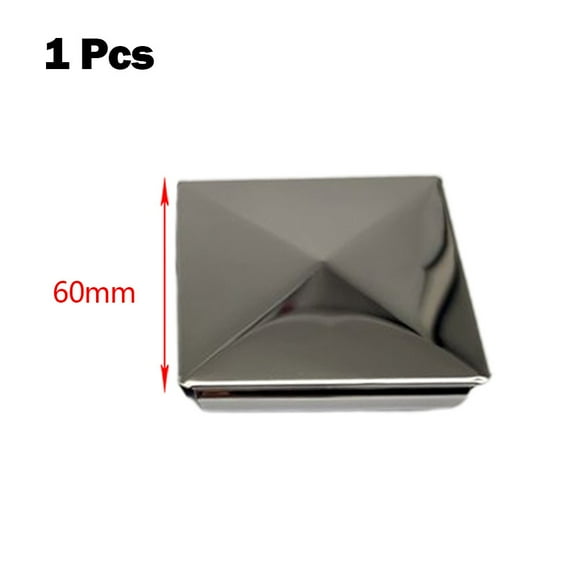 RichLink 1Pc Square Post Cap Stainless Steel To Steel Galvanized Cover Pyramid Shape Cap Home Garden Column Decoration Supplies,1pcs 60mm