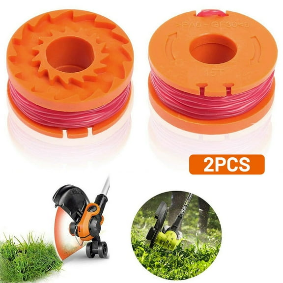 RichLink 2-Pack Replacement Spool and Line for Worx Wg150E Wa0004 Grass Trimmer, 30Ft Pre-Wound Dna2 Double Helix Cutting Line, Compatible with Multiple Worx Models