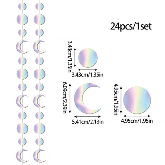 RichLink 2024 Middle East Ramadan Paper Stars and Moon Sewing Hanging Strips,C