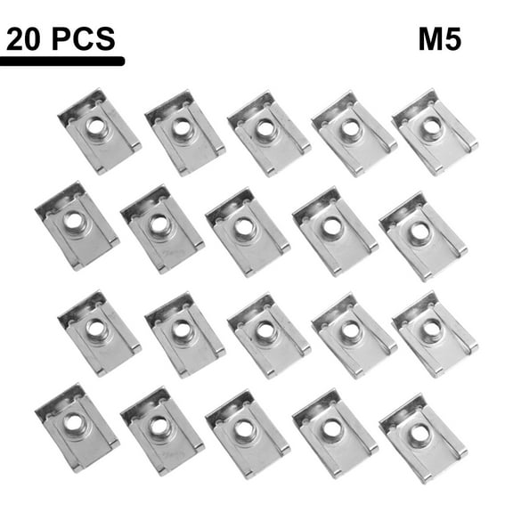 RichLink 20Pcs U Clips Leaf Spring Nut 4 5 6 8 Mm Automotive U-Shaped Clamp Tensile Reed insert Nut Fixed Panel M5 M6 M8 Hardware Part,M5