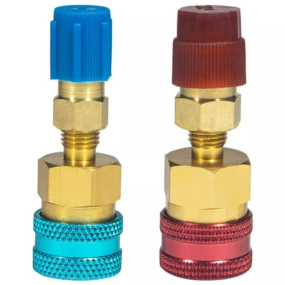 RichLink 2Pcs R1234Yf Quick Couplers Adapters Kit, R1234Yf To R134A Conversion Kit, High/Low Side Quick Coupler Adapter