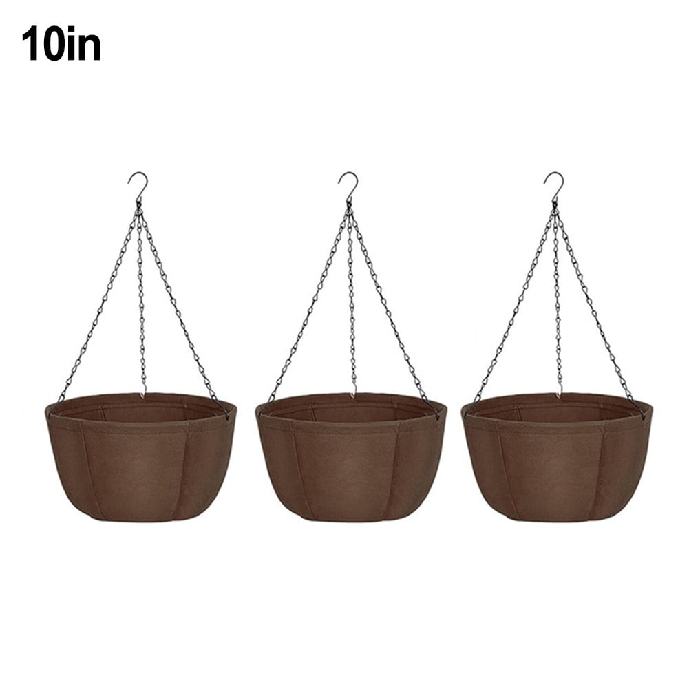 Rope Rattan Hanging Basket 12" Round Garden Hanging Baskets Indoor Outdoor Hanging Rope Planter Plant Pots