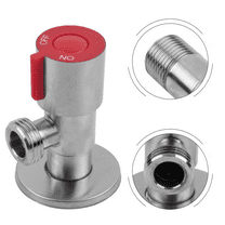 RichLink 304 Stainless Steel Angle Valve，1/2" Universal Water Heater Toilet Water Stop Valve, Toilet Water Heater Water Stop Valve,Red