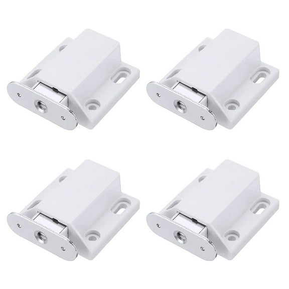 RichLink 4Pcs Magnetic Pressure Catches Push To Open Touch Pressure Catch Latch Door Drawer Cupboard Cabinet Touch Strong Push Type,White