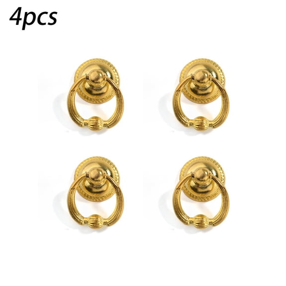RichLink 4Pcs Vintage Swing Ring Drawer Cupboard Drawer Handles / Cabinet Pull HandlesGold