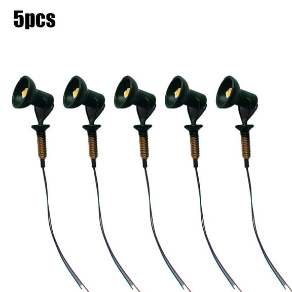 RichLink 5 Pack Outdoor Spot Lights for Yard, LED Flood Light Spotlight Floodlight H0 TT with Pole Building Facades，Black