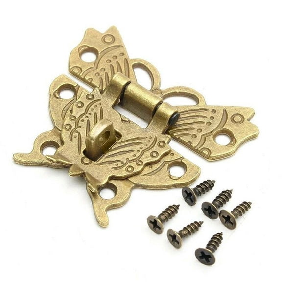 RichLink 50*4300cmm Butterfly Design Antique Gold Colour Hasp Latch Jewelry Wooden Box Lock