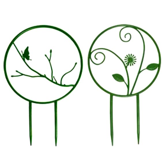 RichLink 6Pc Green Plant Round Flower Stand Plant and Flower Shape Frame Climbing Frame