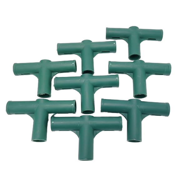 RichLink 8Pcs Heavy Duty Greenhouse Frame Connectors 19Mm inner Diameter for Pvc Pipes Garden Structures Awning Brackets Green Plastic Joints,3#