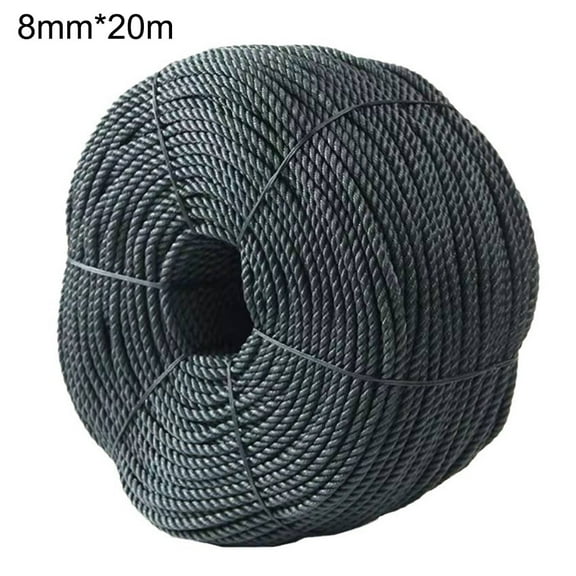 RichLink Black Rope Braided Poly Cord Line Sailing Boating Climbing Camping Polyethylene